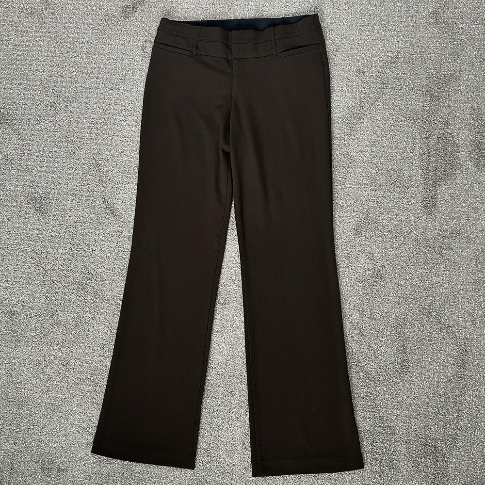 AB Studio Brown Core Essentials Dress Pants ~Women's 10~‎ Stretch 33" inseam